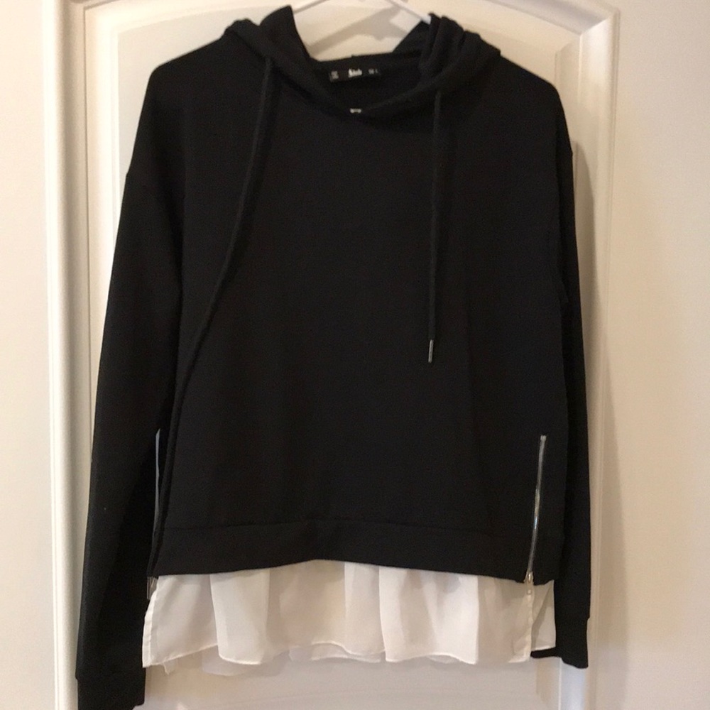 Sheln hooded blouse top size L